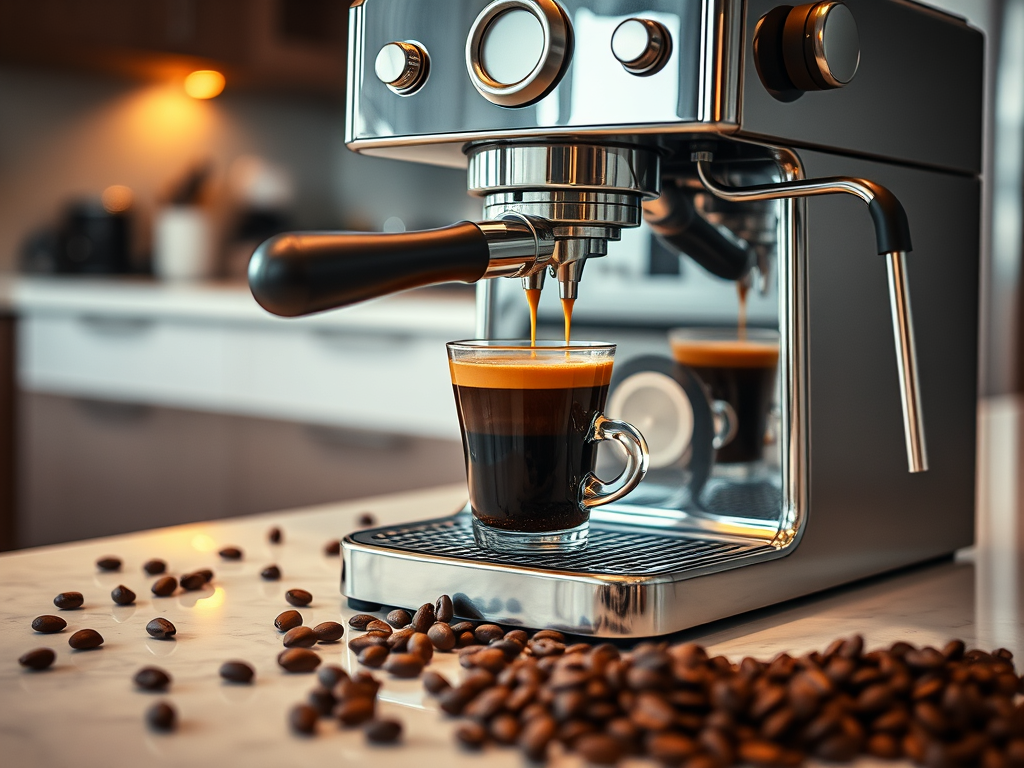 Espresso machine in the kitchen